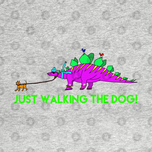 Stegosaurus Dinosaur Walking His Chihuahua Dog! by EmmaFifield